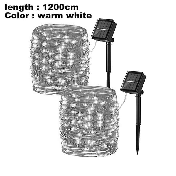 Solcellelamper 2-pakning 100 LED solcellelamper 8 moduser for julehagefest
