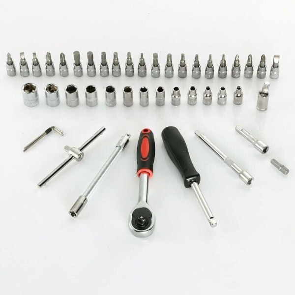 46-delers verktøykasse pipesett DIY verktøysett pipenøkkelsett for daglig reparasjon og DIY verktøykasse