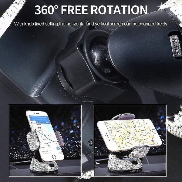 Bling Rhinestone Biltelefonholder Vindusvisker Dashboard Justerbar