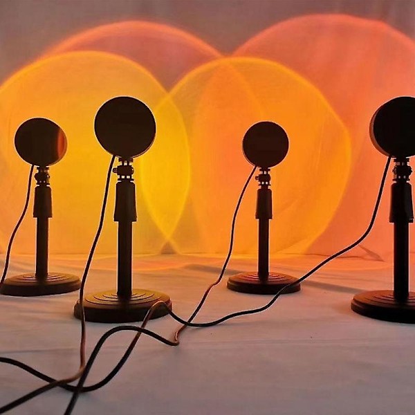 Solnedgangsprojektionslampe Regnbue Atmosfære Nattelys Solnedgangslys Til Soveværelse Værelse Dekoration Baggrundsvæg Tiktok Bordlampe（Regnbue 36.5 stand）
