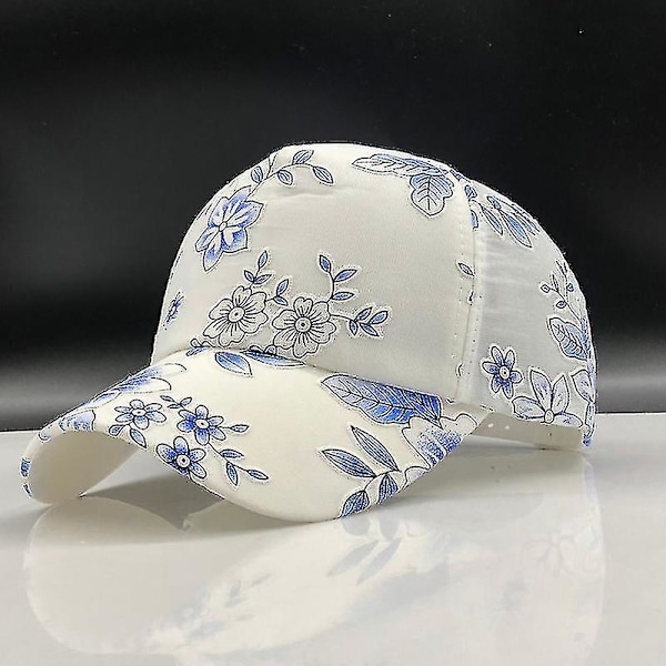 Enkel dam basebollkeps måleri broderi blomma flickor snapback hattar kvinna kvinnlig keps mesh sommar fiske solhatt（1）