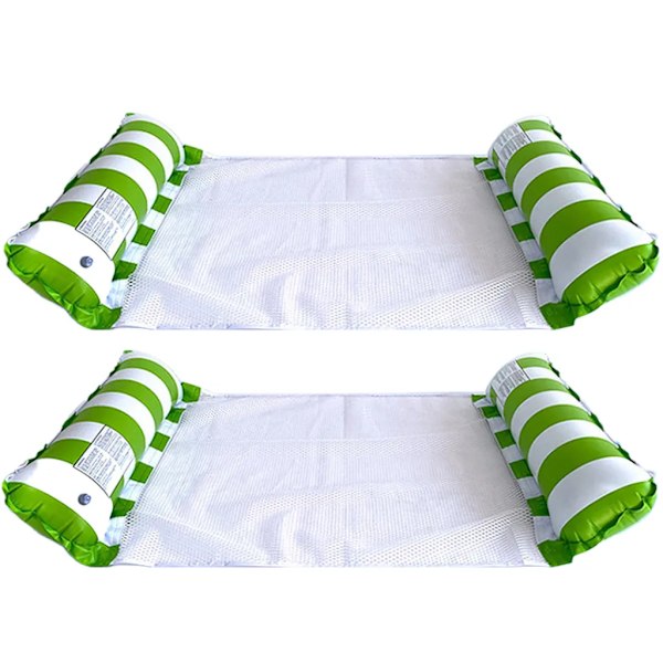 Vattenhängmatta Uppblåsbar Pool Float, Multifunktionell Poolhängmatta (Sadel, Loungestol, Hängmatta, Drifter) Poolstol för Vuxna/Barn (Grön)