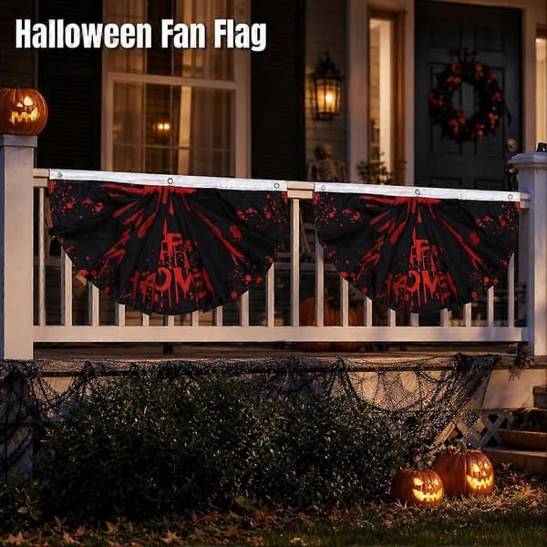 Halloween vimpelband flagga crepe-fläkt tryckt polyester metall robust E