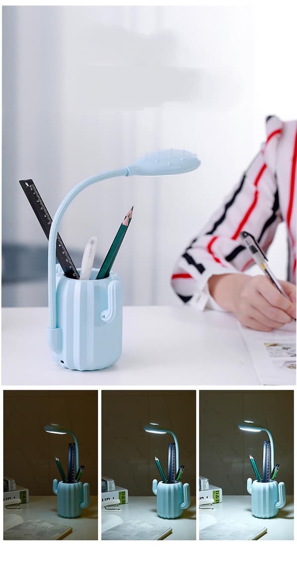 Kaktus Bordlampe LED Nattlys For Barn, Læring Øyebeskyttelse