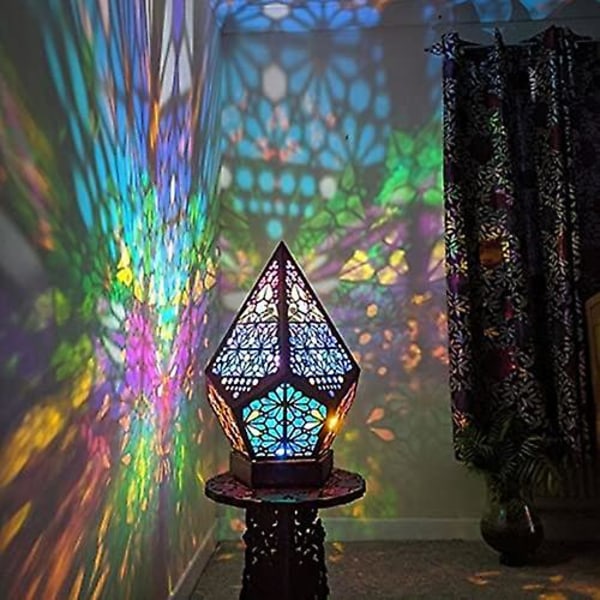 Gulvlampe i plast, boheme-lys, solnedgangslampe, projektion, polstjerne, stor gulvlampe, pink