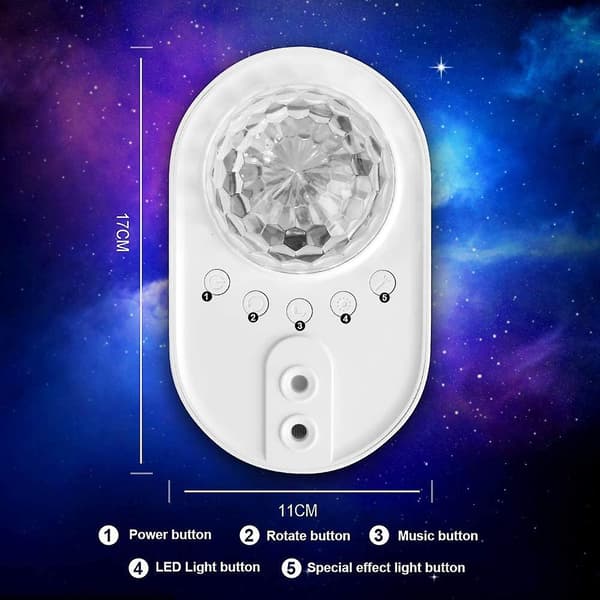 Stjärnprojektor med timeravstängningsfunktion, Bluetooth och fjärrkontroll