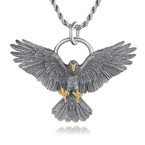 Silver Color Eagle Pendant Retro Necklace Men s Trendy Domineering Personality Couple Sweater Chain Women s Fashion Jewelry