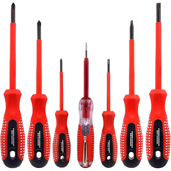 Piece 1000v Insulated Premium Cr-v Steel Screwdriver Set with Black Oxide Magnetic Bits and Non-Slip Cisea Handle