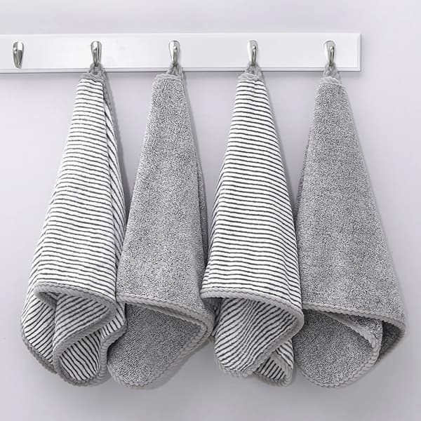Badlakan i Rayon Bambu Bomull - Badlakan Set med Handdukar för Badrum, Grå