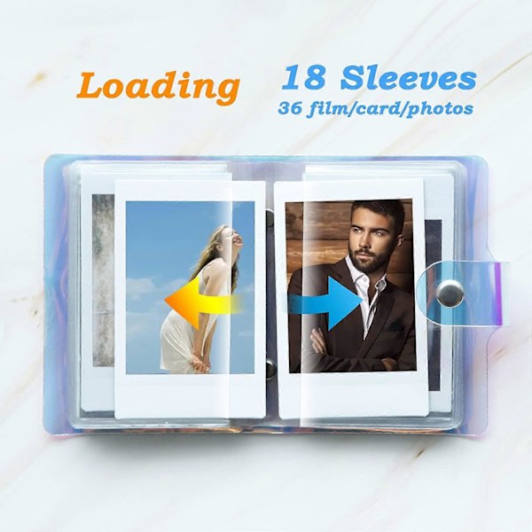 2-pack Mini Fotoalbum för En Hand, Kompatibelt med Alla Fujifilm Instax Mini Kameror/Fotokort/Polaroid Snap SnapTouch Instant Print Digitalkameror