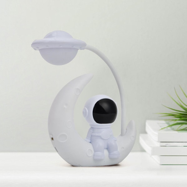 Spaceman Lampe Astronaut LED Bordlampe Trådløs Sengebordslampe Til Hjem Soveværelse Børn Drenge Fødselsdagsgaver, Hvid