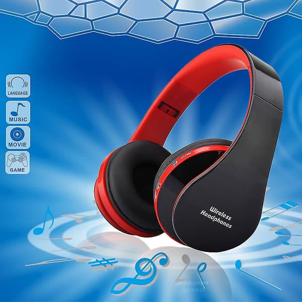 Nx-8252 Profesjonelt sammenleggbart trådløst Bluetooth-hodetelefon for DVD Mp3