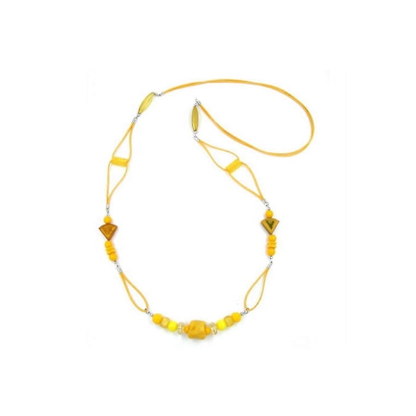 Halsband Sten Pärla Matt Gul 100cm - Gl02406