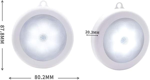 Rörelsesensor nattlampor, set med 3 LED nattlampor trådlös sensor batteridriven för sovrum, vardagsrum, garage, badrum, hall, trappa,
