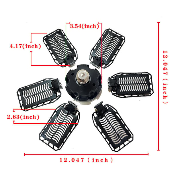 LED-garagelampor, Deformerbara LED-garagelampor i taket med justerbara paneler（C）