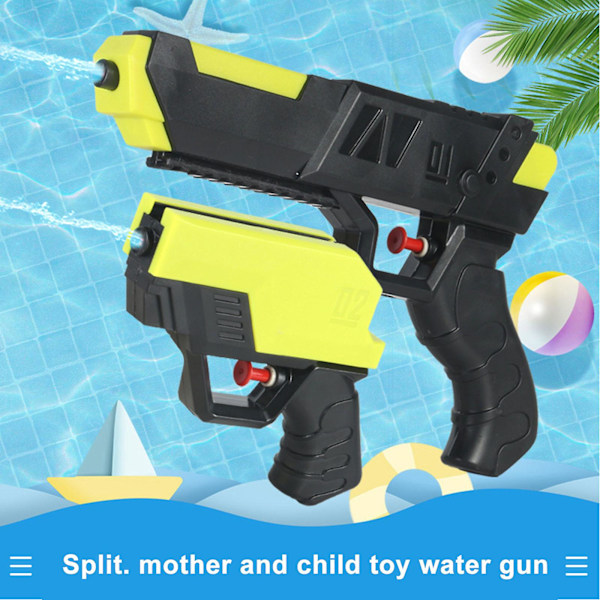 Split Double Gun Vattenblåsare Pistol Skjuter 20ft Pool Spruta Pistol för Utomhus Sommar Kul