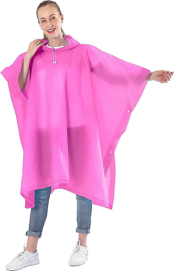 2-pack regnponcho för dam och herr med dragsko huva för vuxna