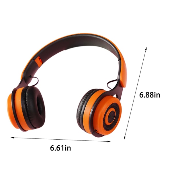 Uusi Bluetooth-kuuloke matkapuhelimeen ja tietokoneeseen, yleinen taittuva lasten oppimiseen langaton Bluetooth (oranssi)