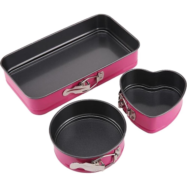 Mini Non-Stick Springform Pan med Löstagbar Botten 3-delad Små Kakformar