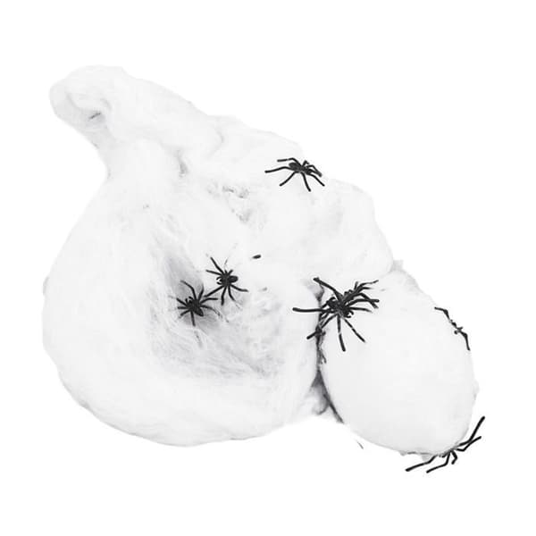Halloween Spindelvevdekorasjon - WINLLINEE - 40 Falske Edderkopper - Polyester og Gummi - Tøybar