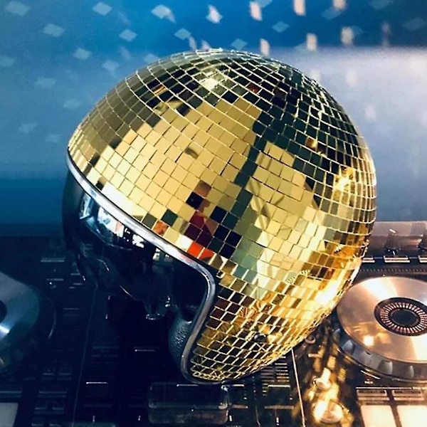 Discokula Hjälm Med Infällbar Visir För 2022 Nattklubb Coola Rekvisita（Silver）