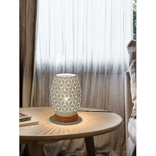 2024 Metal Lampe Form Bordlampe Sengebordslampe Træ Base Soveværelse Lampe Dekorativ Sengebordslampe Med Edison Pære Soveværelse Hjem Bryllup