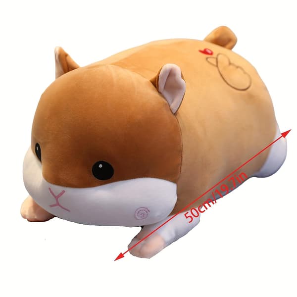 Söt tecknad sömnig gris hamster hane plyschleksak docka sovande kudde tupplur docka docka（brun hamster）