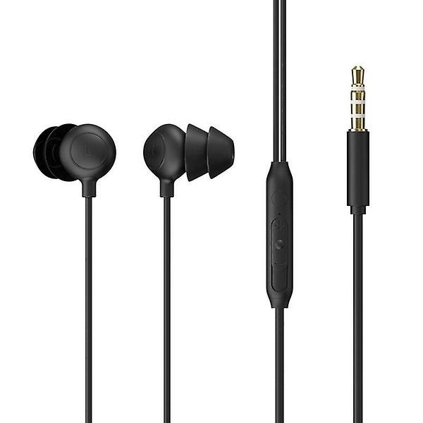 3,5 mm/typ-c trådbundna hörlurar, sömn Hifi-headset, basstereoljudreducerande hörlurar med mikrofon svart