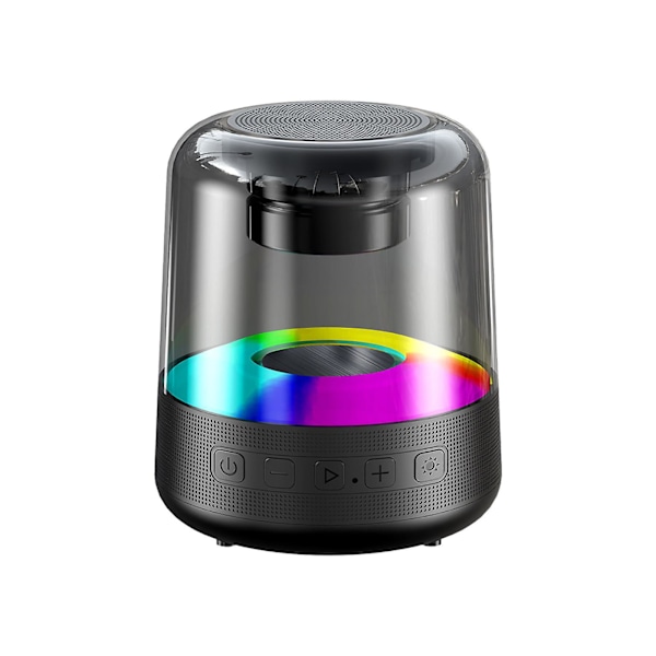 Mini kannettava Bluetooth-kaiutin LED-valolla（Vapaa koko，Musta）