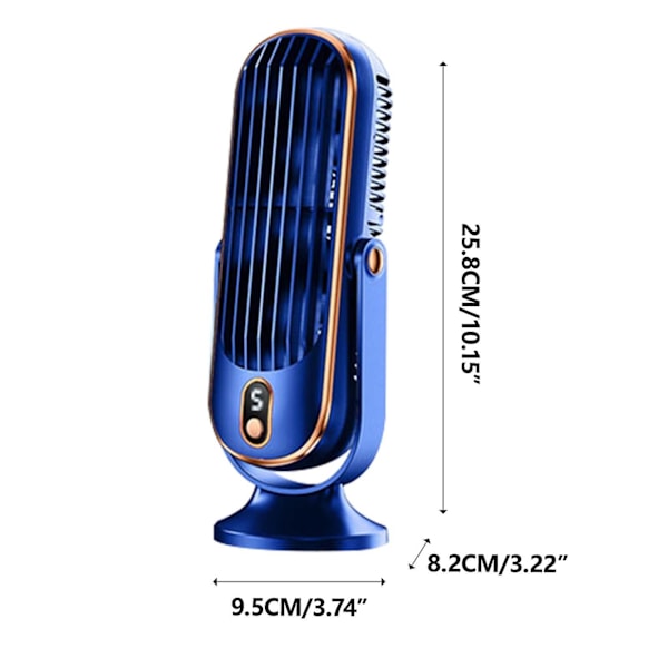 Kylmä tuuletin työpöydälle, kannettava USB-ladattava autokoti, harjaton moottori, pieni tuuletin, ravistava päätuuletin（BU）