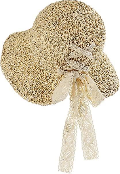 Dww-Damebred Solhat med Bred Skygge (Beige) Sammenfoldelig Solhat Blød Hat Spand Hat Sommer Strand Solhat til Kvinder