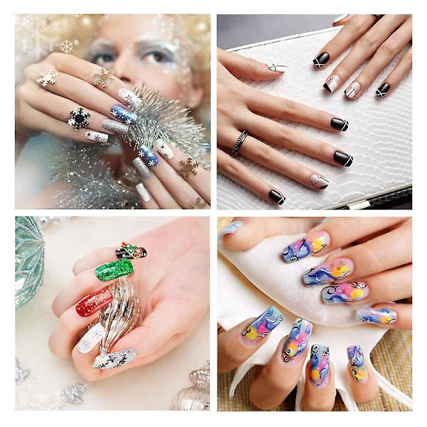 Akrylnaglar Franska Naglar 500st Konstgjorda Falska Naglar Halva Spetsar Med Ask & Falsk Nagelklippare För Nagelsalonger Och Hemma-DIY (10 Storlekar, Nat