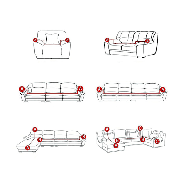 3-seters sofaovertrekk elastisk spandex sofaovertrekk for sofa med armlener, grønne blader