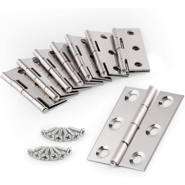 20 delar rostfritt stål hopfällbart gångjärn silver hemmöbler hårdvara dörrgångjärn med 120 delar rostfria skruvar