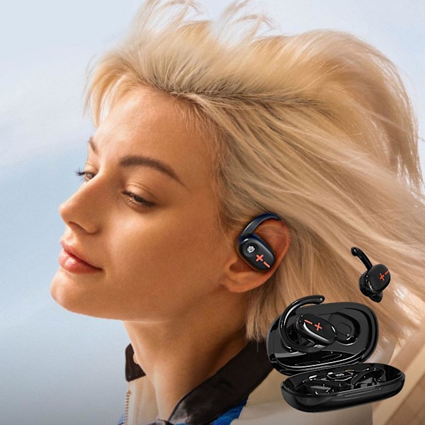 Bluetooth-hörlurar med LED-digital display, 5.3 Bluetooth-chip, HIFI-stereoljud, intelligent brusreducering och låg latens