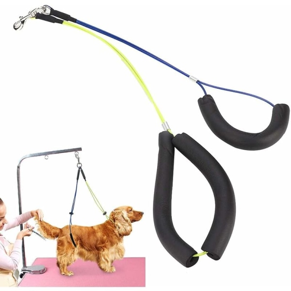 Husdjurskoppel, justerbart trimbord, nackrep och skafthållare, midjebälte för husdjursvårdsbord