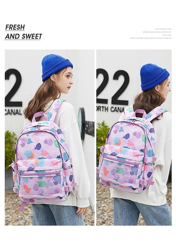 Färgglad graffiti grundskola ryggsäck flickor casual dag pack bokväskor för tonåringar