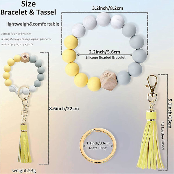 Nyckelringsarmband Bilnyckelhållare Armband Silikon Kvinnor Pärlor Bangles Kedjor
