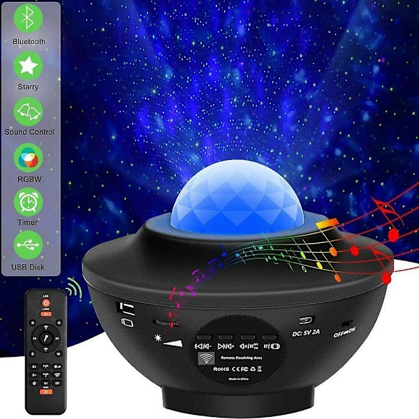 Usb Stjernehimmel Projektor Lys Ocean Wave Effekt Projektor Stjernehimmel Effekt