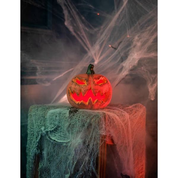 Valaistu Halloween-kurpitsakoriste, 16 cm