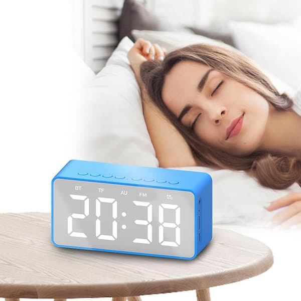 Multifunktionell LED digital väckarklocka, Bluetooth-högtalare, sängbordsljus elektronisk väckarklocka（Röd）