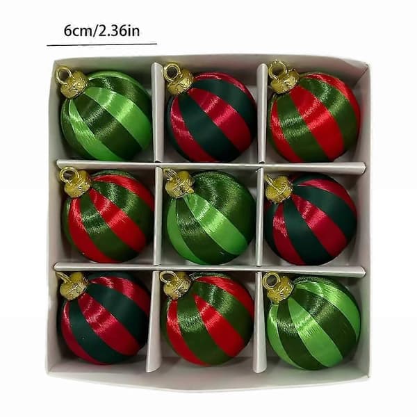 Tofargede julekuler - Knusesikker julepynt i skumkonstruksjon A 6CM 9PCS
