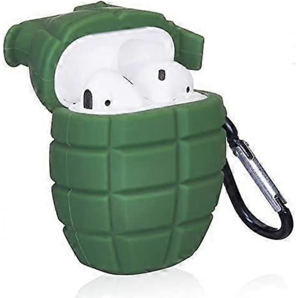 Airpod 1&2-fodral, Söt Cartoon Unik Silikon Airpods-skydd, 3D Rolig Mode Snygg Nyckelring Design Stilfulla Kit Mjuka Hudfodral Pojkar Män Tonåringar