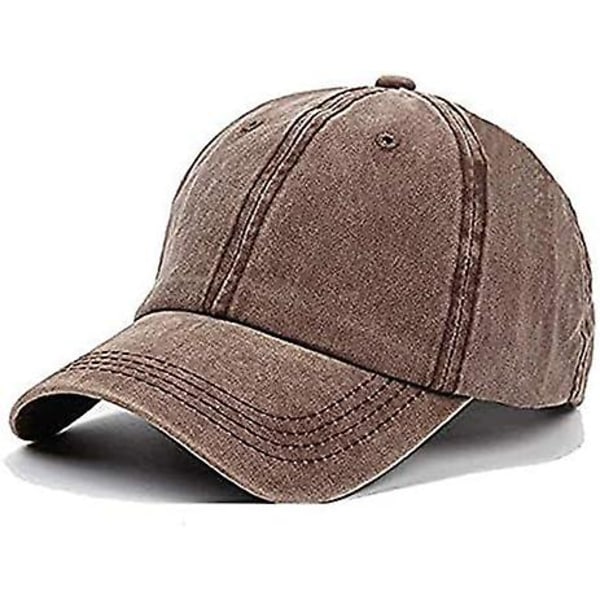 Unisex Vintage Washed Distressed Baseball-keps Twill Justerbar pappa-hatt