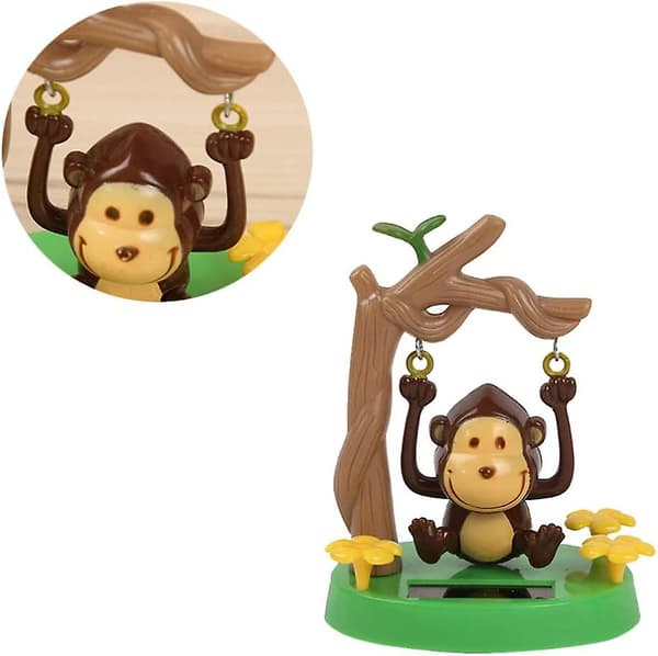 2 st Solar Monkey Bobble Head Dansande Leksak Figur Staty Bil Instrumentbräda Dekorationer Prydnader