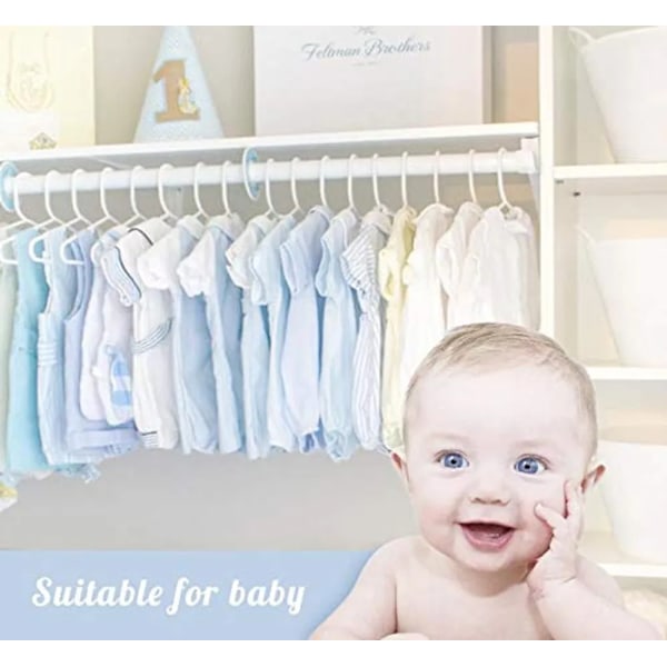 Barnklädeshängare Barn babyklädeshängare Baby 10 st plastgalgar för förvaring i garderob vita