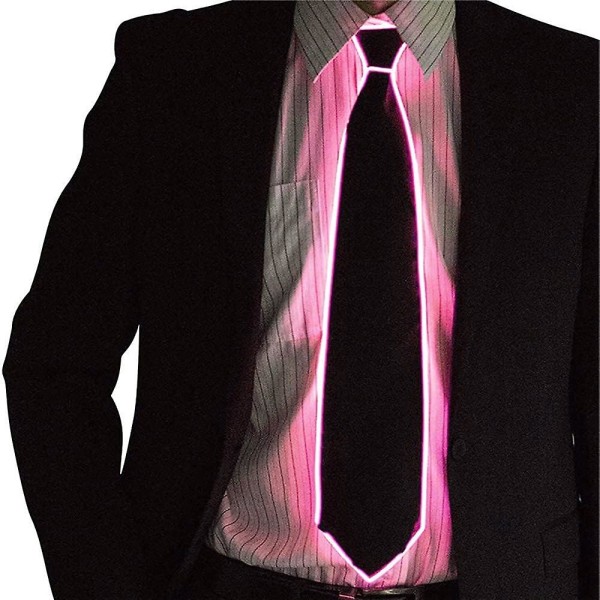 (rosa) LED självlysande slips lysande slips neonljus Led slips Led lysande slips cool och ny slips lämplig för fester