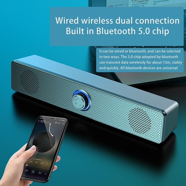 Datorhögtalare Bluetooth Liten Högtalare Subwoofer Notebook Dator Multimedia Bluetooth Ljud Kan Vara Trådad Eller Bluetooth Rea (Svart)