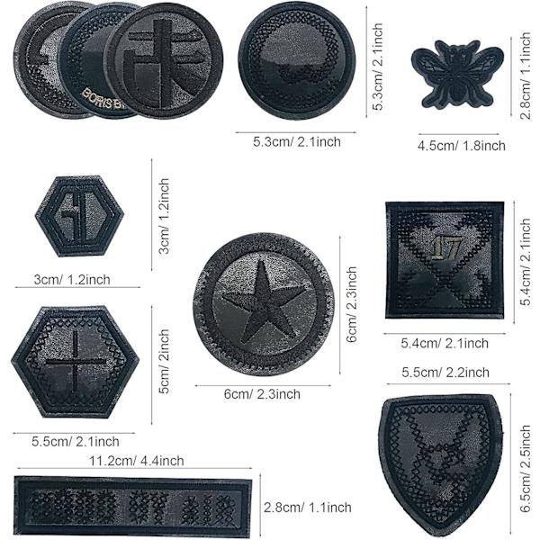 Dww-20 stk. broderi stryge-på patch, sort badge broderi patch applikationer patches sy stryge-på transfers dekaler til T