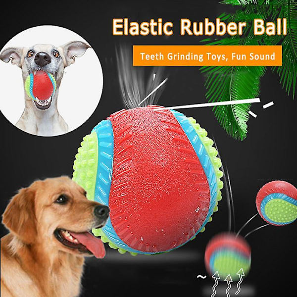 Gummiboll i gummi för hundar, bitsäkert husdjurleksak, nötsmak, elastisk boll, förhindrar hundar från att förstöra saker, hundträningsprodukt